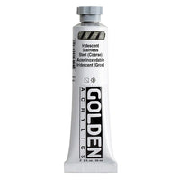 Vernice acrilica iridescente GOLDEN Heavy Body – Acciaio 4027 (grosso)