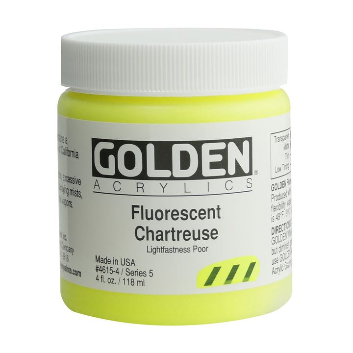 Vernice acrilica fluorescente GOLDEN Heavy Body – 4615 giallo chartreuse