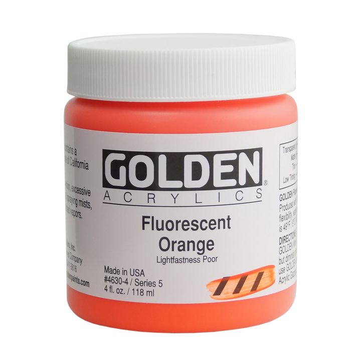 Vernice acrilica fluorescente GOLDEN Heavy Body – 4630 arancione