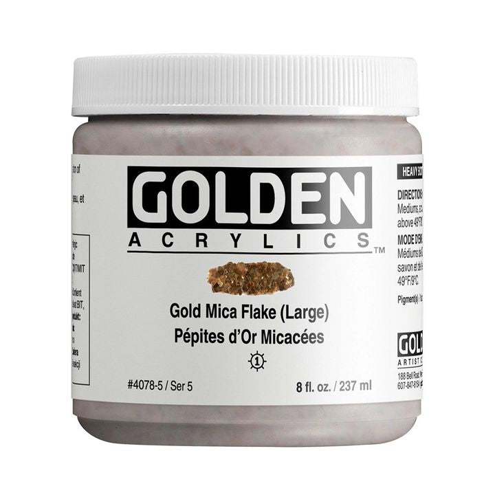 GOLDEN Vernice acrilica a scaglie di mica per corpi pesanti – 4078 oro a grana grossa