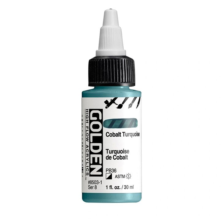 GOLDEN Vernice acrilica ad alto flusso 30 ml – 8503 Turchese cobalto
