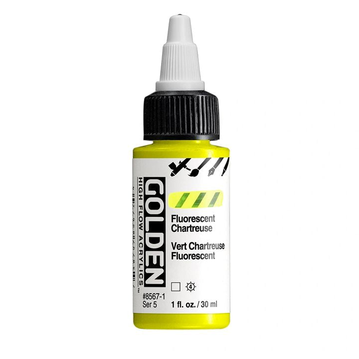 GOLDEN Vernice acrilica fluorescente ad alto flusso 30 ml – 8567 Chartreuse