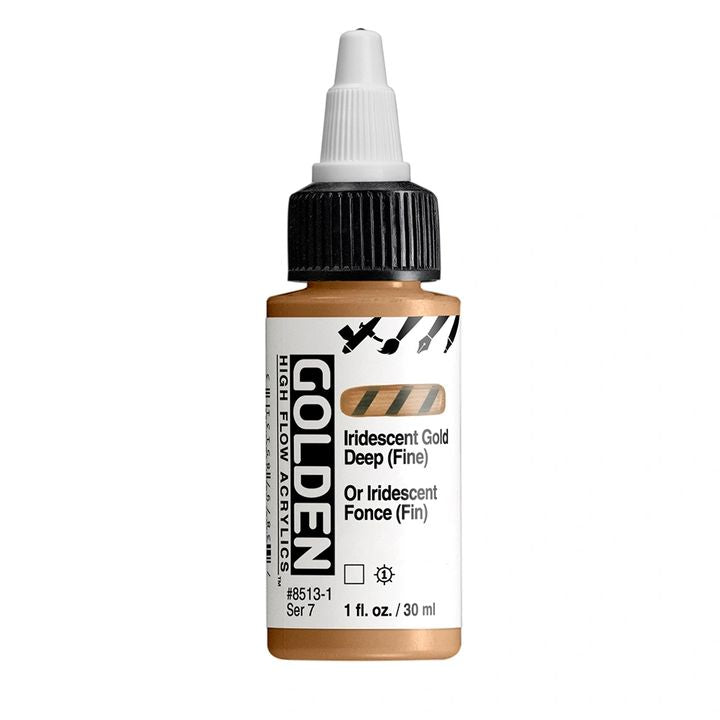 GOLDEN Vernice acrilica iridescente ad alto flusso 30 ml – 8513 Oro Profondo Delicato