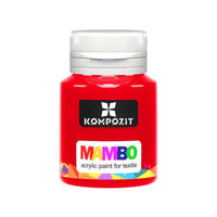 MAMBO Vernice acrilica per tessuti e pelle 20 ml | Varie tonalità - 10 Rosso