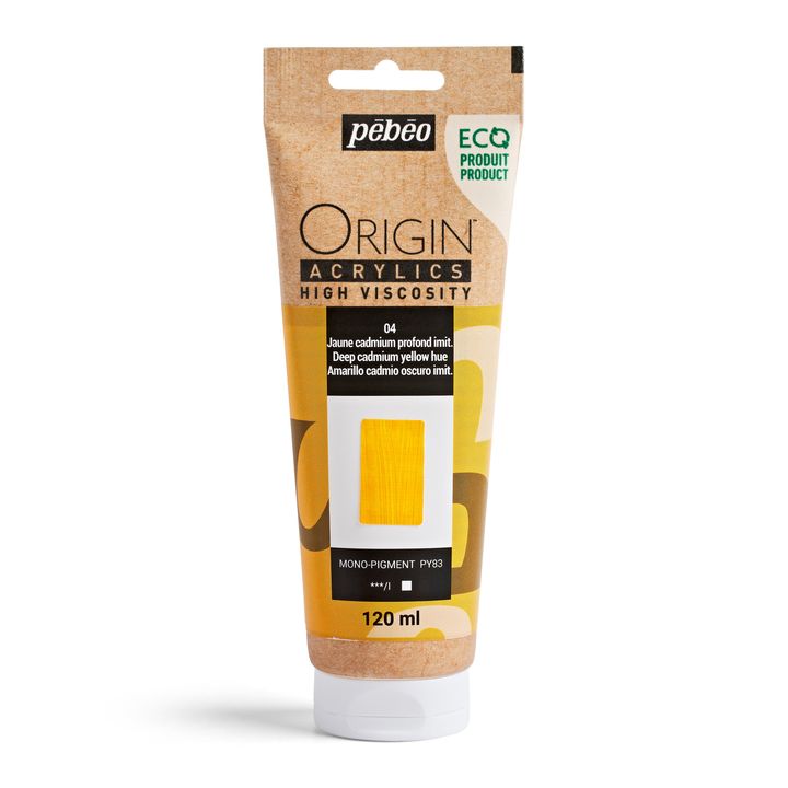 Pebeo ORIGIN Vernice acrilica 120 ml – tonalità giallo cadmio intenso