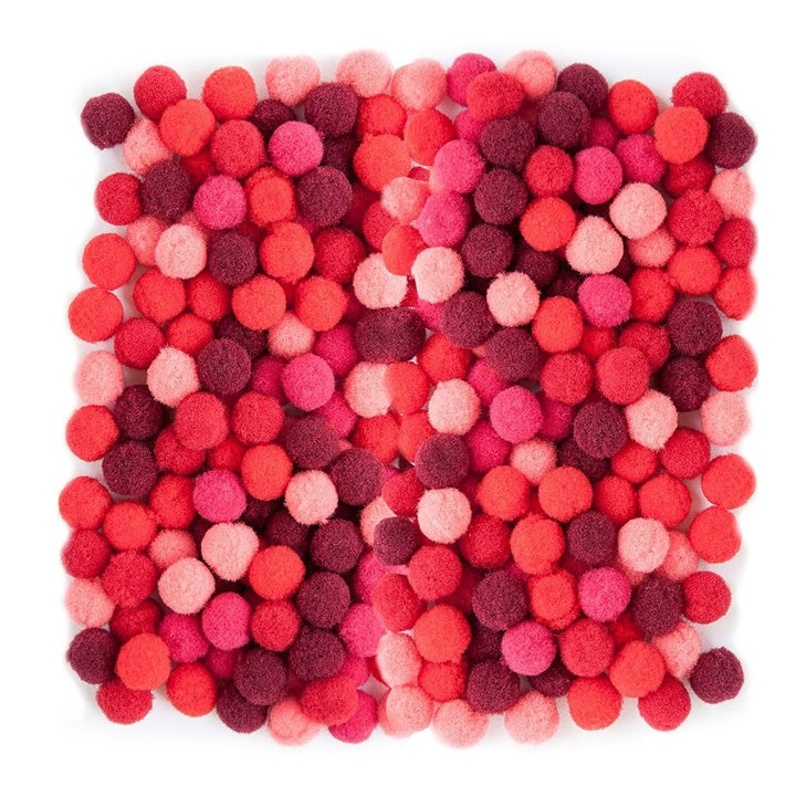 Pom Pom in acrilico, 1 cm - 120 pezzi – Rosso