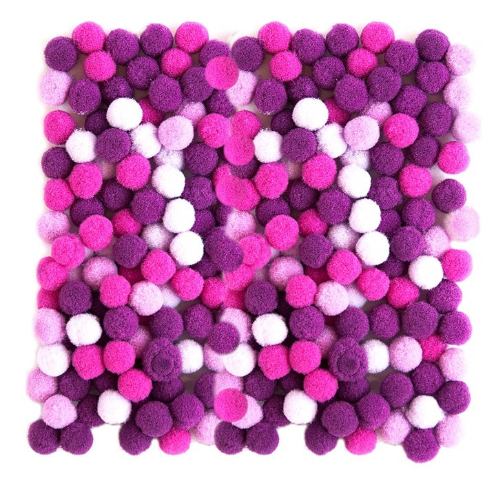 Pom Pom in acrilico, 1 cm - 120 pezzi – Viola