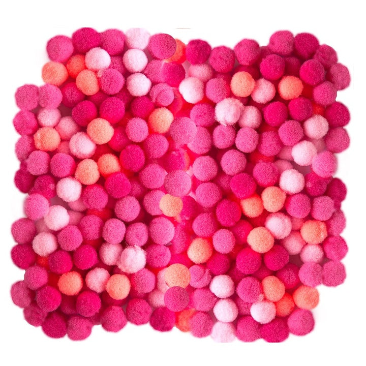 Pom Pom in acrilico, 1 cm - 120 pezzi – Rosa