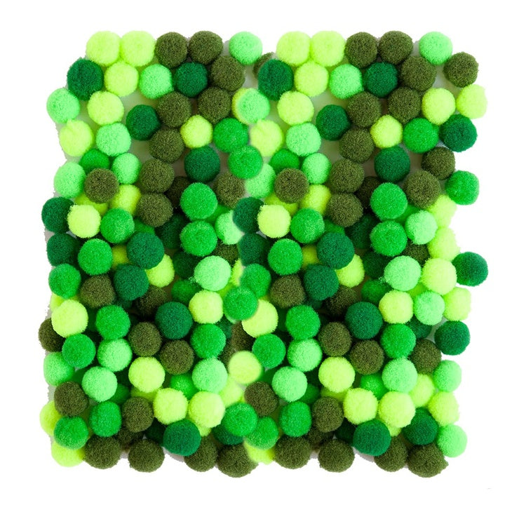 Pom Pom in acrilico, 1 cm - 120 pezzi – Verde