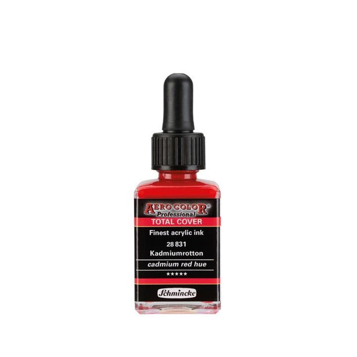 Inchiostro acrilico Schmincke AERO COLOR Professional Total Cover 28 ml – 831 rosso cadmio hue