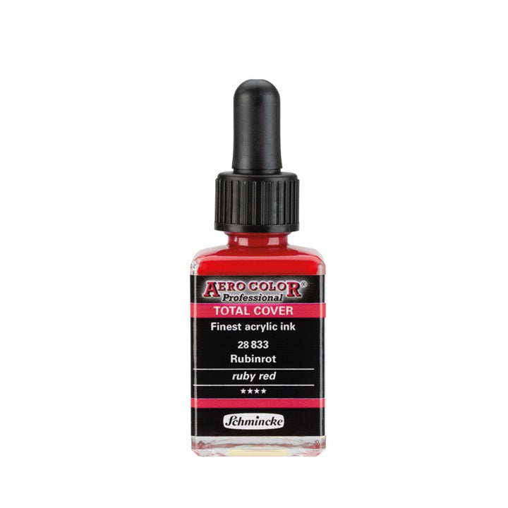 Inchiostro acrilico Schmincke AERO COLOR Professional Total Cover 28 ml – 833 rosso rubino