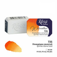 Colori ad acquerello Rosa Gallery pan 2,5 ml – 735 Quinacridone oro