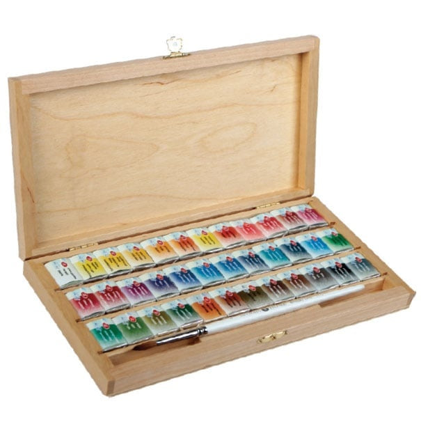 Colori ad acquerello White Nights nella scatola di legno – Set da 36 pezzi