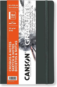 Album da disegno Canson Graduate Art Book 90 g/m² 184 fogli 14 x 21,6 cm copertina flessibile Dark Grey