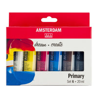 ROYAL TALENS Amsterdam set colori acrilici Primary 6 x 20 ml