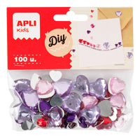 APLI strass acrilici decorativi 100 pz, mix di dimensioni e colori – cuori