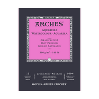 ARCHES blocco acquerello satinata HP bianco naturale 300 g/m² A5 – A3 - 12 fogli