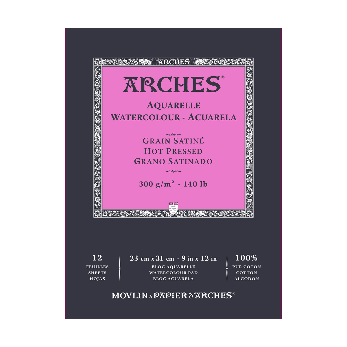 ARCHES blocco acquerello satinata HP bianco naturale 300 g/m² A5 – A3 - 12 fogli