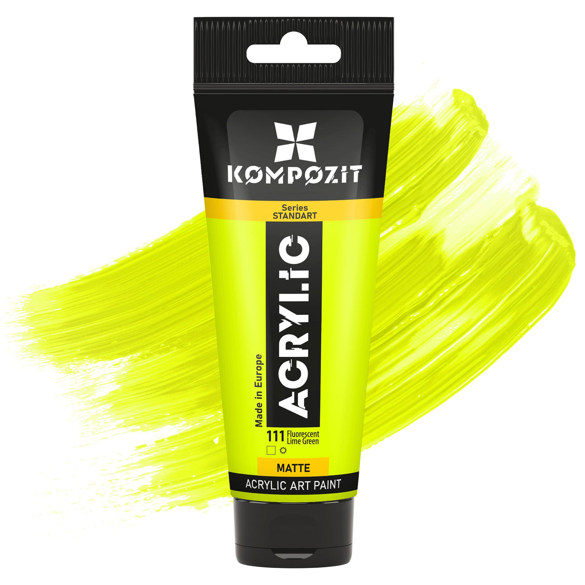 Colore acrilico Kompozit STANDART Fluorescent 75 ml – 111 Verde Lime Fluorescente
