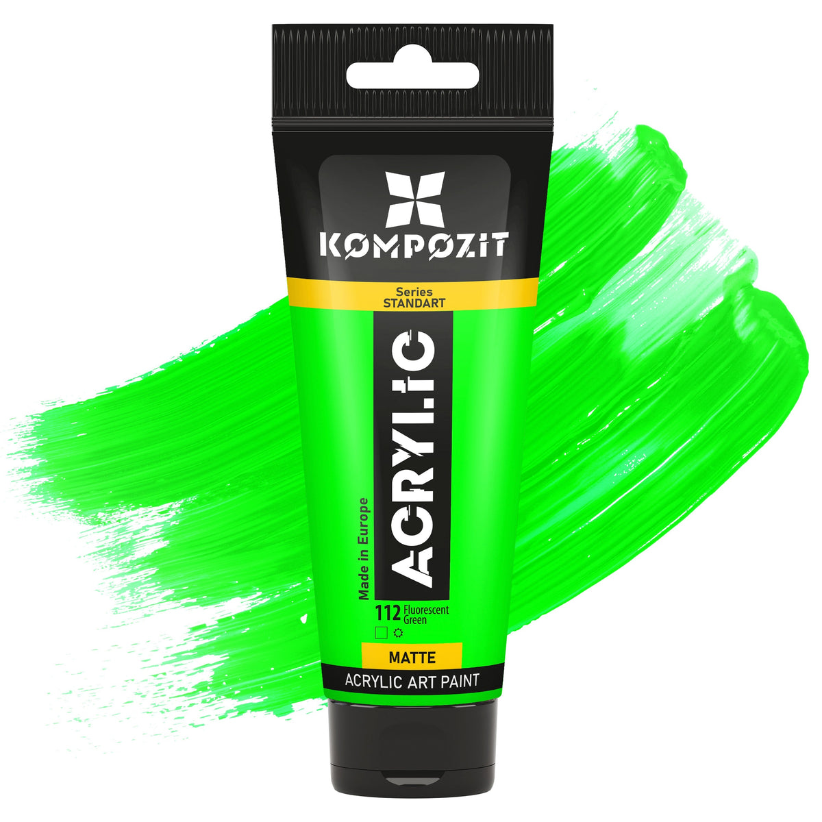Colore acrilico Kompozit STANDART Fluorescent 75 ml – 112 Verde Fluorescente