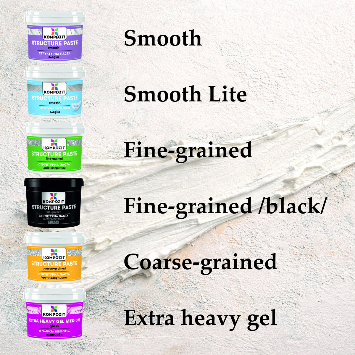Set di paste materiche Kompozit 6 x 300 ml