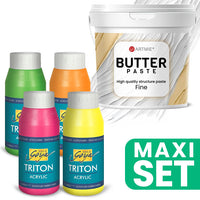 ARTMIE Butter 3D Paste e TRITON Acrylic Paint Set - Tonalità fluorescenti