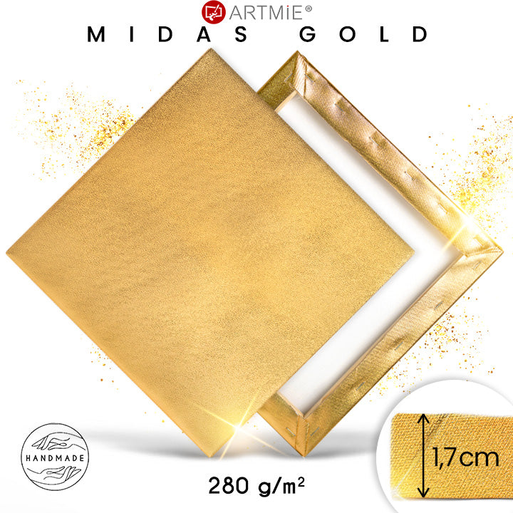 ARTMIE MIDAS tela di pittura dorata su telaio | dimensioni diverse