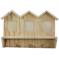 Attaccapani in legno con cornice - casetta