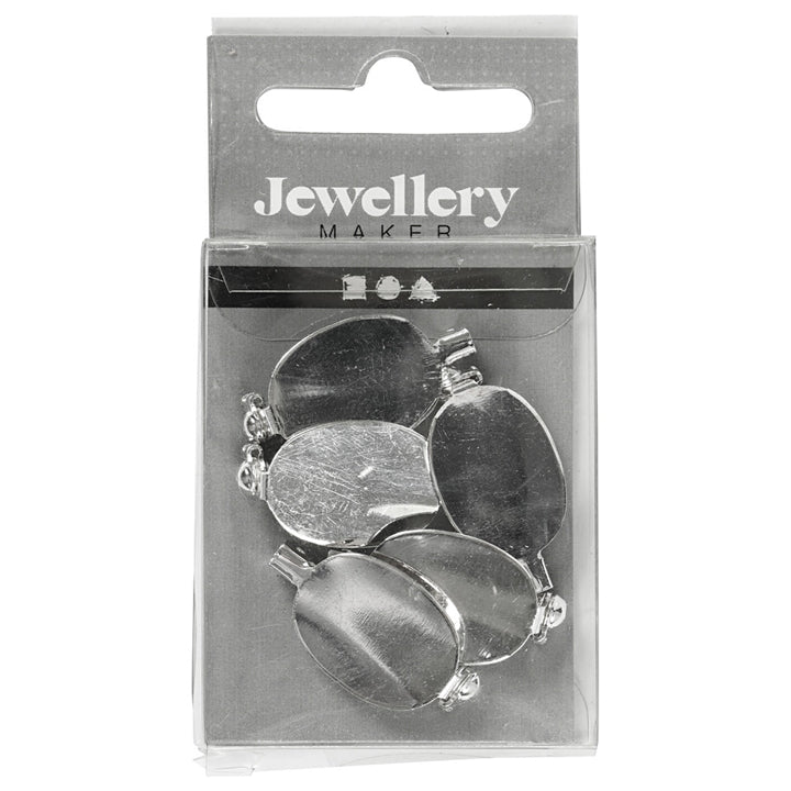Base per spilla in argento 20 x 15 mm - 5 pezzi