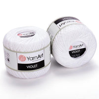 Filato di cotone YarnArt Violet 50 g – 1000 bianco