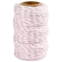 Corda di cotone ritorto 50 m – rosa-bianco