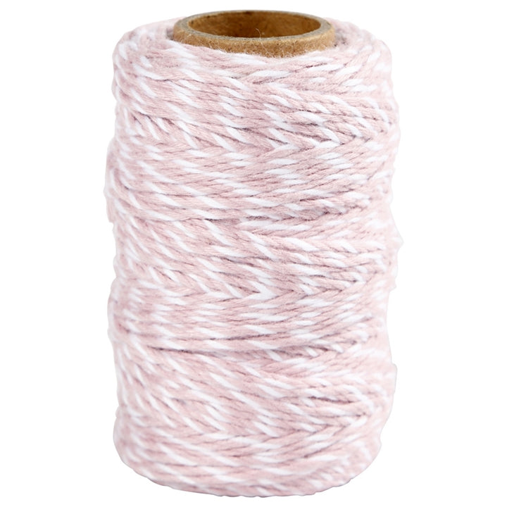 Corda di cotone ritorto 50 m – rosa-bianco