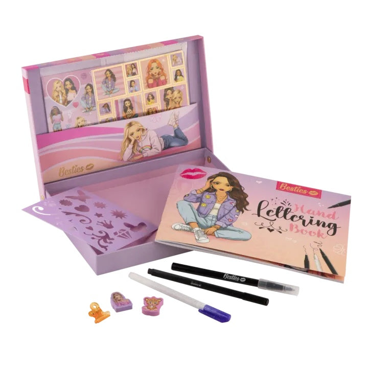 Besties set per lettering incluso quaderno di esercizi, 32 pagine