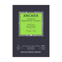 Blocco acquerello ARCHES grana fine bianco naturale 185 g/m2 A4 - 15 fogli