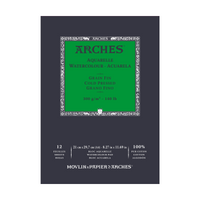 Blocco acquerello ARCHES grana fine pressato a freddo bianco naturale 300 g/m² - 12 fogli (formati A5 – A3)