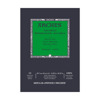 Blocco acquerello ARCHES grana fine pressato a freddo bianco naturale 300 g/m² - 12 fogli (formati A5 – A3)