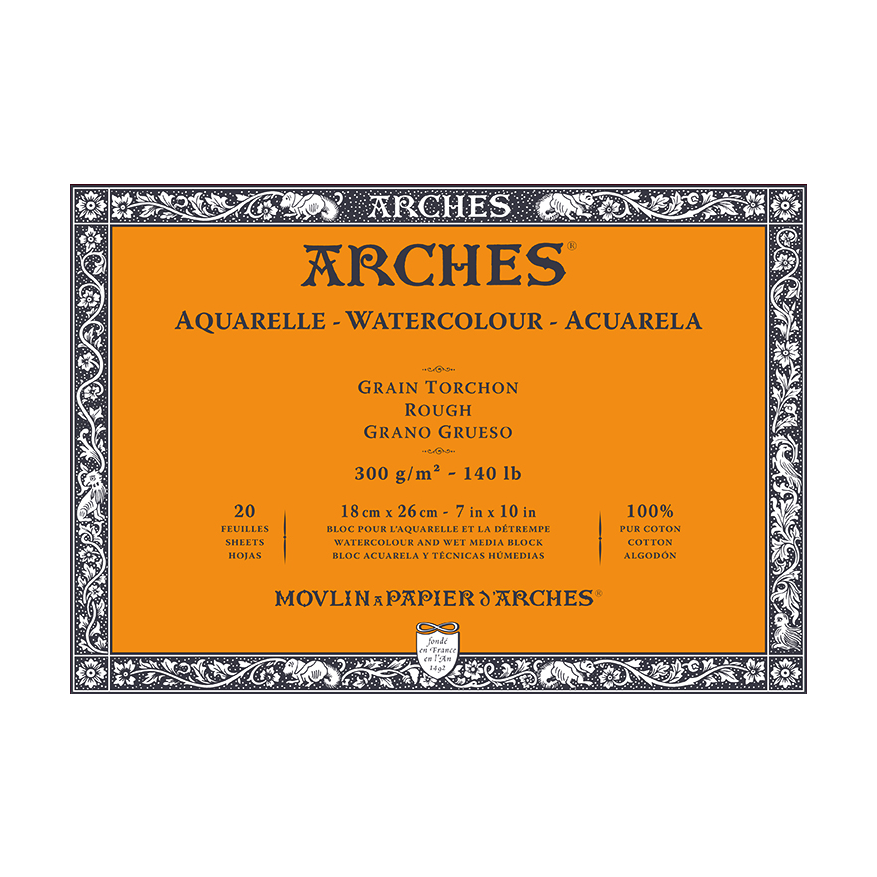 Blocco acquerello ARCHES Rough bianco naturale 300 g/m² 10 – 31 cm - 20 fogli