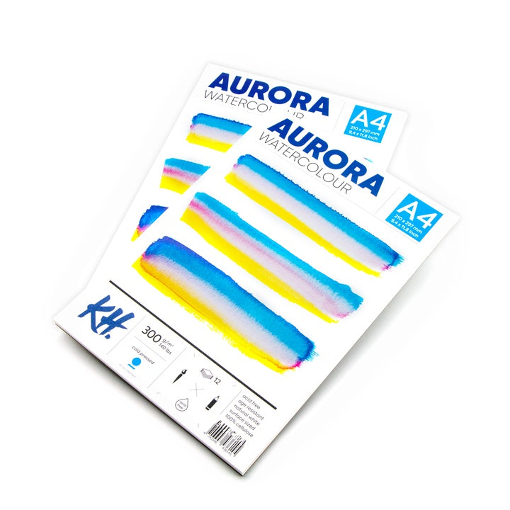 Blocco acquerello AURORA cold press - 12 fogli | formati diversi