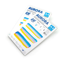 Blocco acquerello AURORA cold press con una spirale - 12 fogli | formati diversi