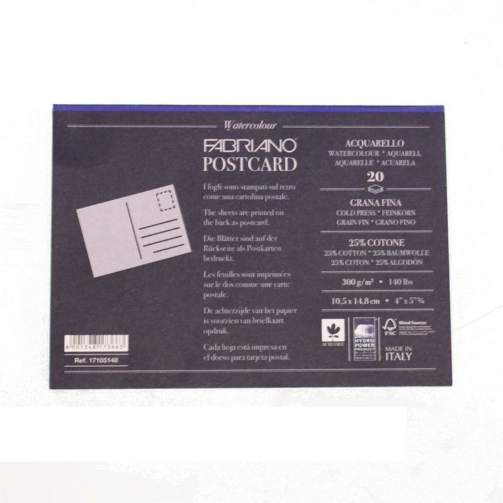 Blocco acquerello FABRIANO postcard 20 fogli