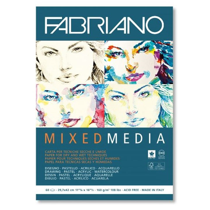 Blocco carta FABRIANO Mixed Media | dimensioni diverse