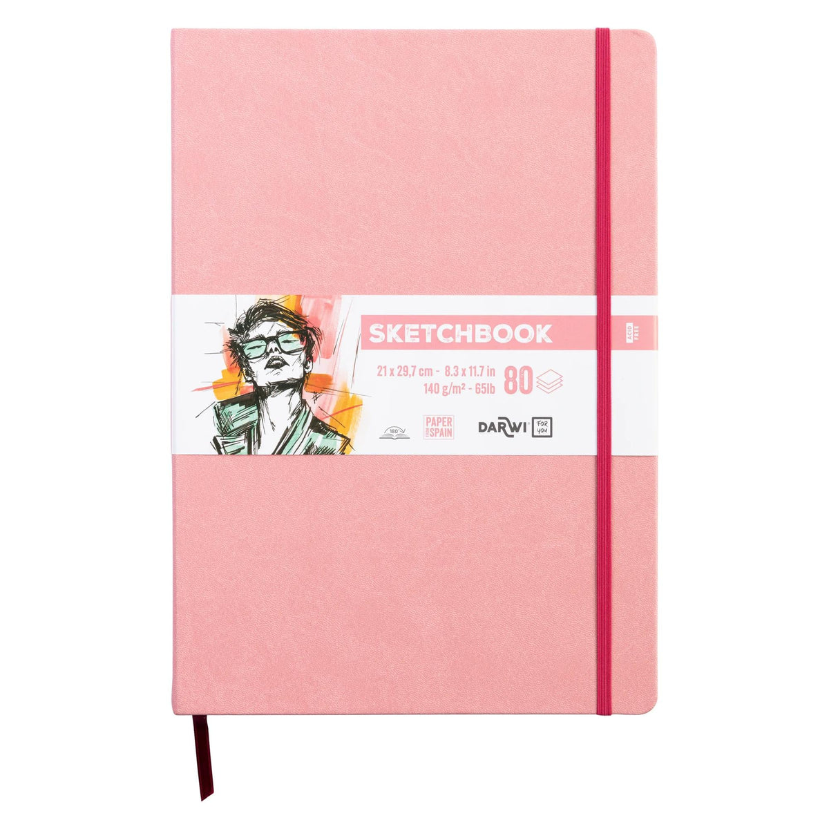 Blocco da disegno DARWI For You Soft Pink A4 - 140 g/m2, 80 fogli