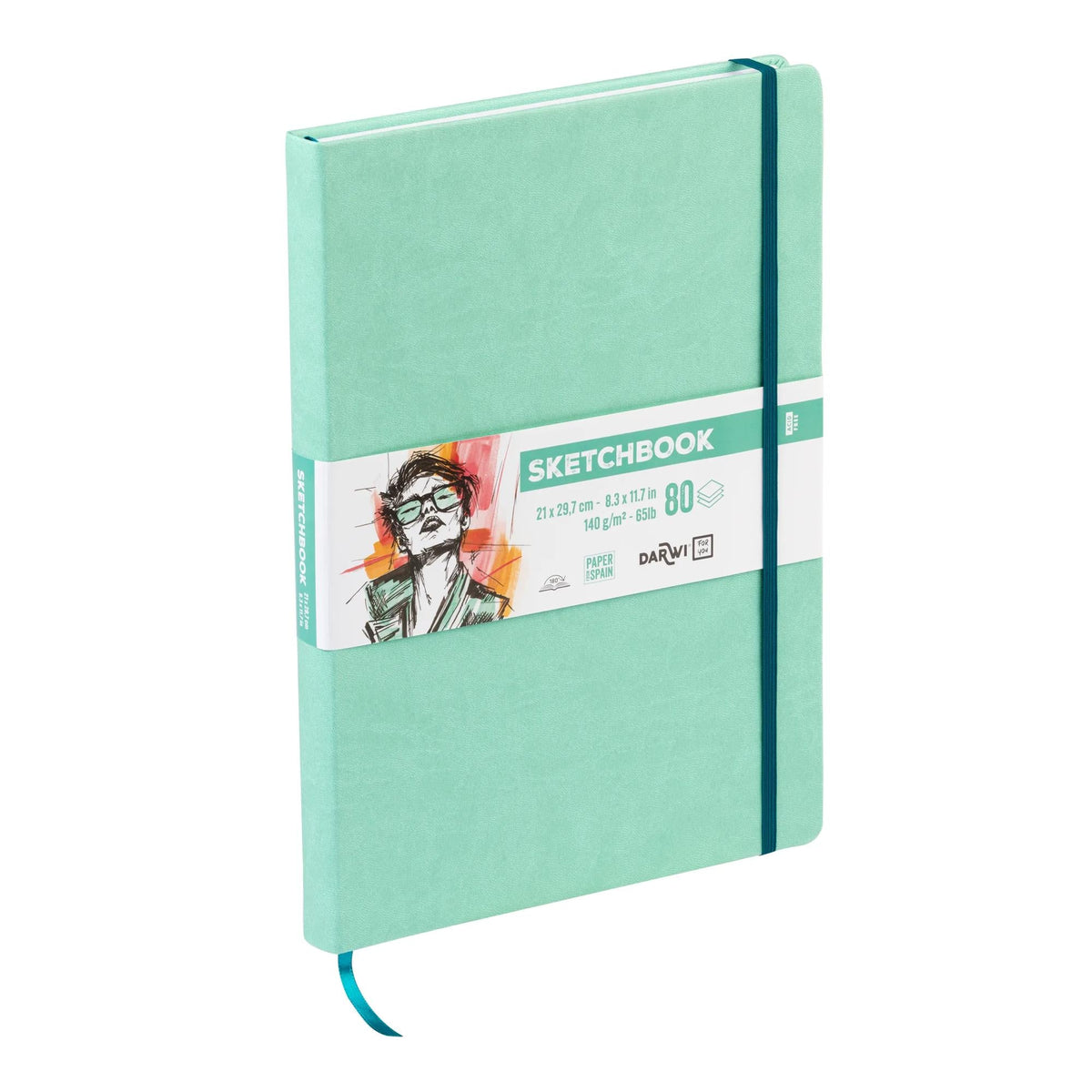 Blocco da disegno DARWI Mint Green A4 140 g/m² - 80 fogli