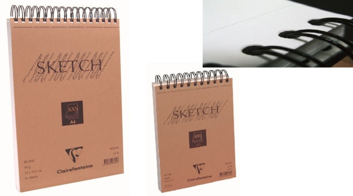 Blocco da schizzi 100 fogli A4/A3 Clairefontaine - bianco | formati diversi
