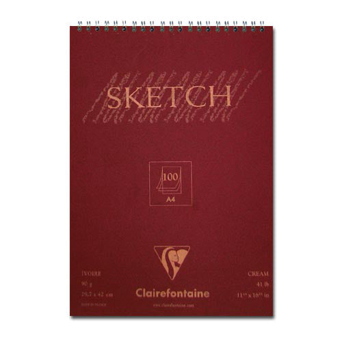 Blocco da schizzi a spirale 100 lista A4/A3 Clairefontaine - crema | formati diversi