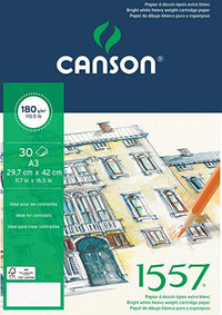 Blocco da schizzo CANSON 1557 grana fine 180 g/m² - A5, 30 fogli, incollato
