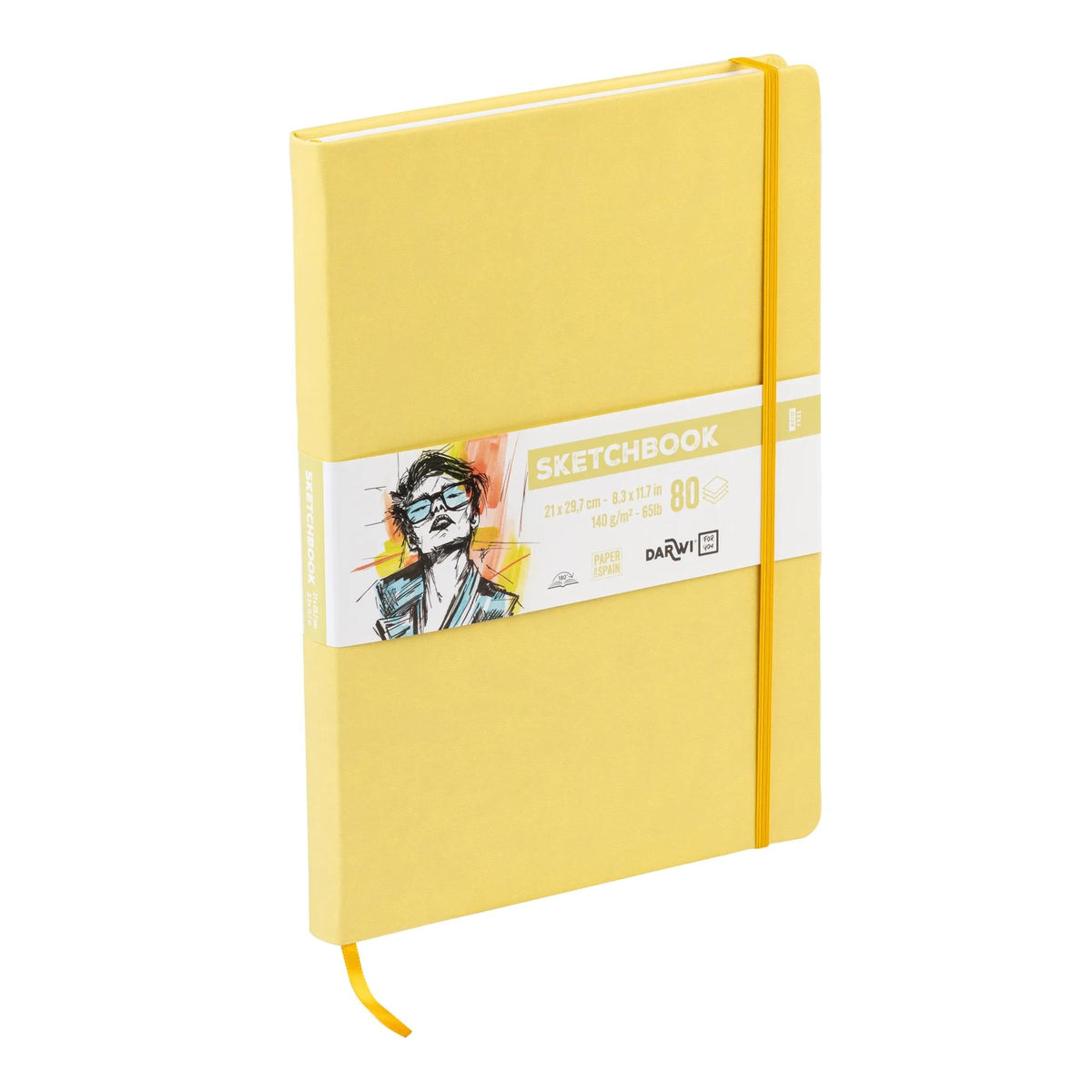 Blocco da schizzo DARWI Soft Yellow A4 140 g 80 fogli