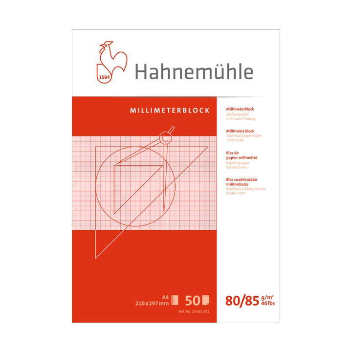 Blocco di carta millimetrata da HAHNEMÜHLE | dimensioni diverse