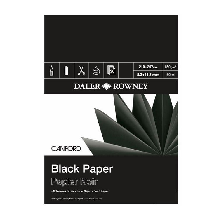 Blocco di carta nera Daler-Rowney Canford | sceglie formato