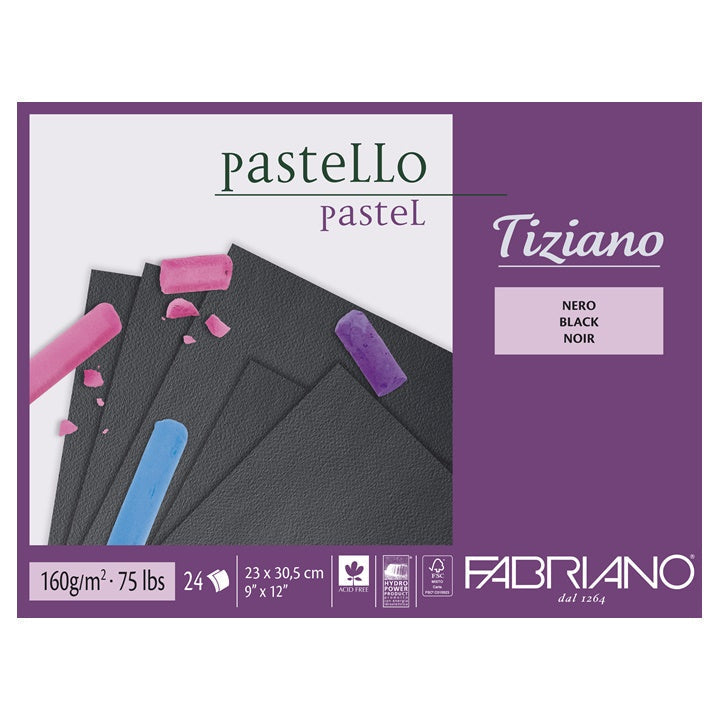 Blocco di carte nere per pastello FABRIANO Tiziano | dimensioni diverse